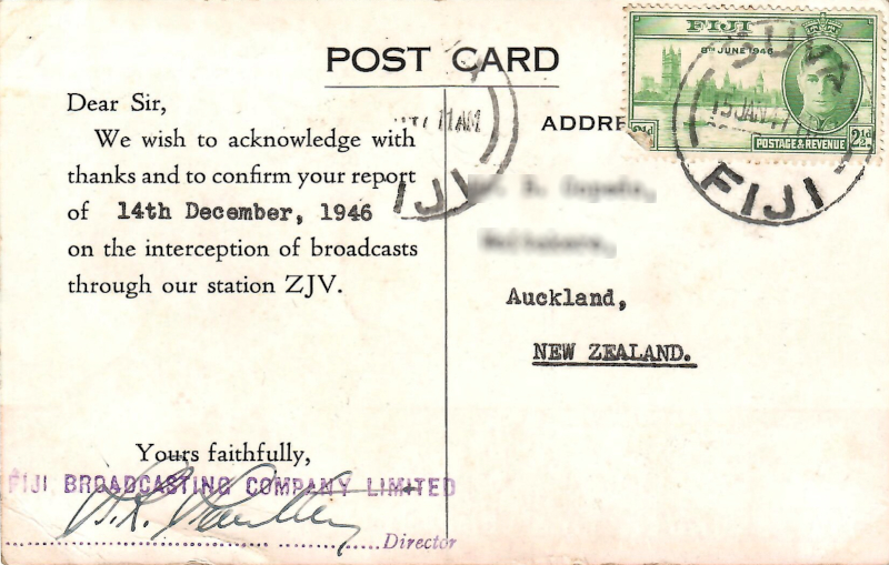 Fiji Broadcasting Company, Fiji 1946