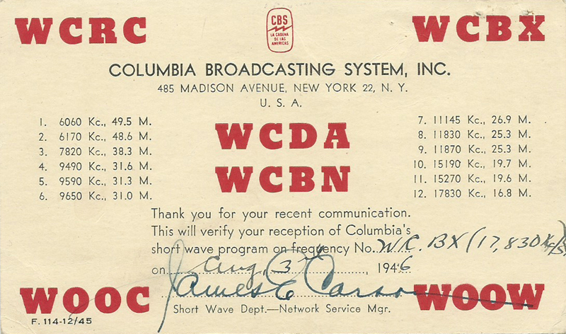 WCBX 1946