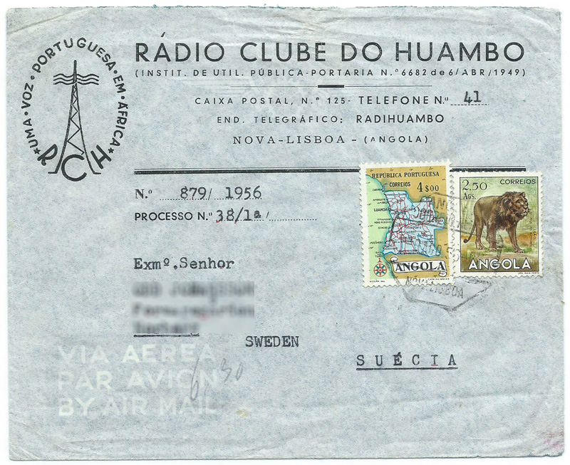 CR6RD, Radio Clube Do Huambo, Angola 1956