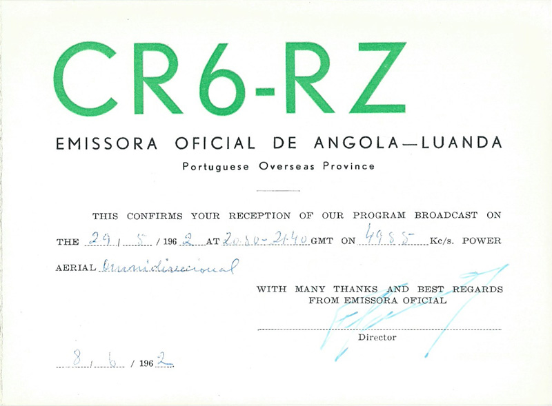 CR6RZ, Angola 1962