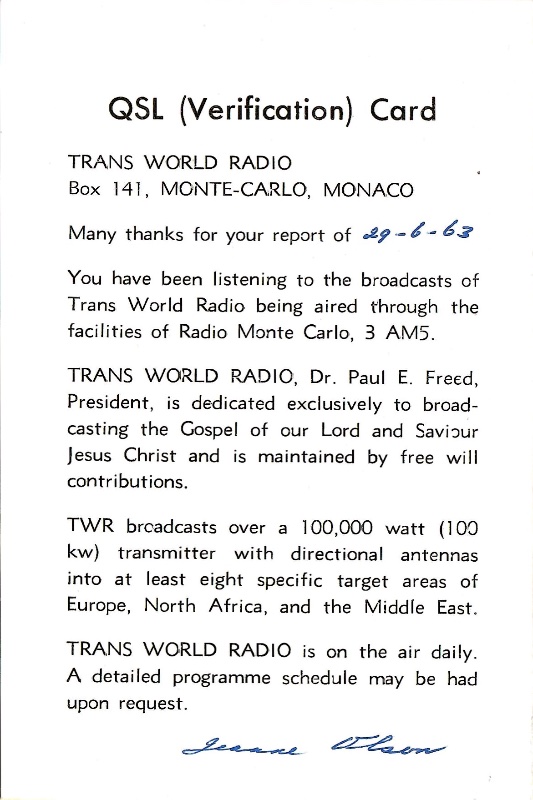 TWR Monaco 1963