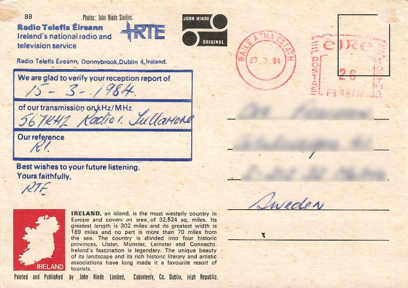 Radio Telefis Eireann, Ireland 1984