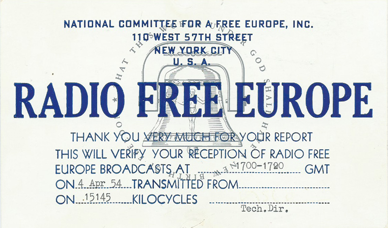 West Germany Radio Free Europe, 1954