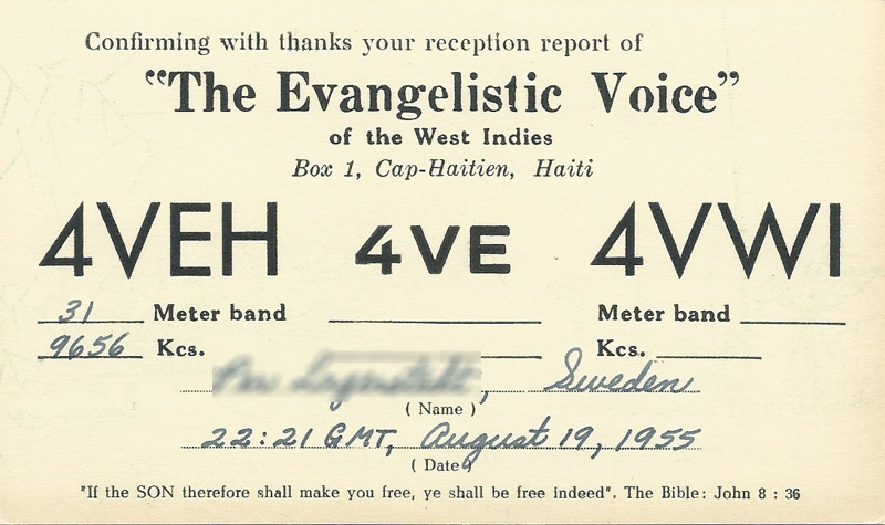 4VEH, Voz Evangelica de Haiti, 1961